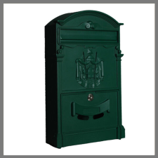 Postaláda 400x255x90mm, alumínium előlap, zöld HMB2540AG postaláda