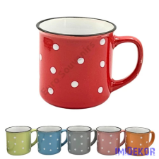  Pöttyös bögre 9x8,5cm - Zöld dekorációs kellék