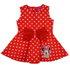 Pöttyös, pörgős kislány nyári ruha fehér masnival, Minnie egérrel lányka ruha