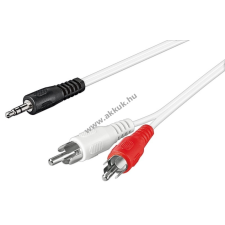 Powery Audio kábel Goobay 10m - audió 3,5mm jack > 2db RCA iPod/okostelefon/MP3-lejátszó fehér kábel és adapter