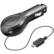 Powery Goobay autós töltő ki,-és visszahúzható kábellel Nokia 6500/8600/Motorola V8/Samsung micro-USB kábel és adapter