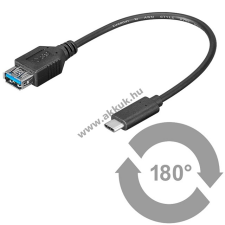 Powery Goobay superspeed adapterkábel USB 3.0 -> USB-C - 20cm mobiltelefon kellék