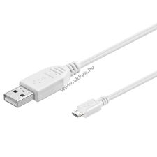 Powery Goobay USB kábel 2.0  micro USB csatlakozóval 1m fehér mobiltelefon kellék