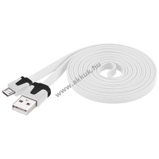 Powery Goobay USB kábel 2.0  micro USB csatlakozóval 2m fehér mobiltelefon kellék