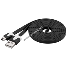 Powery Goobay USB kábel 2.0  mini USB csatlakozóval 2m fekete kábel és adapter