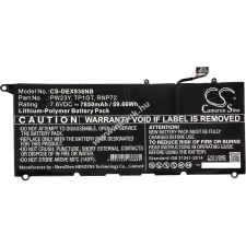 Powery Helyettesítő laptop akku Dell XPS 13 9360 dell notebook akkumulátor