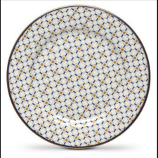 Pozzi Milano Porcelán desszerttányér 19,5cm, Charles tányér és evőeszköz