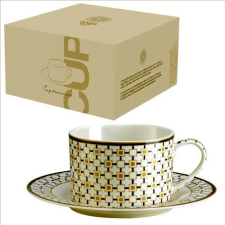 Pozzi Milano Porcelán teáscsésze+alj 220ml dobozban, Charles bögrék, csészék