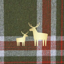 PPD.C333001414 Check and Deer papirszalvéta 33x33cm, 20db-os asztalterítő és szalvéta