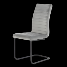 PRAKTIKER LIVING PRAKTIKER SZÁNKÓTALPAS ÉTKEZŐSZÉK 44X58X98CM BÁRSONY, SZÜRKE, FEKETE TALP bútor