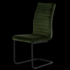 PRAKTIKER LIVING PRAKTIKER SZÁNKÓTALPAS ÉTKEZŐSZÉK 44X58X98CM BÁRSONY, ZÖLD, FEKETE TALP bútor