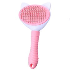  Praktikus Pufo kefe fogantyúval kutyák és macskák ápolásához, 20 cm, rózsaszín kutyafésű
