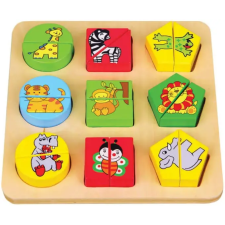PRC Fa Puzzle felező, párosító játék - Formalap Vadállatos B puzzle, kirakós