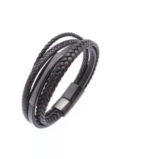 Predator Q1 bőr karkötő 21cm - AL19353 (17925) karkötő