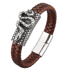 Predator Q1 Cliffstone, férfi, Kobra, barna, 19,5 cm karkötő
