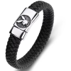 Predator Q1 Elegáns bőr karkötő - Playboy, fekete, 23 cm