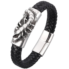 Predator Q1 Wolf’s Pride Férfi karkötő, fekete, skorpió karkötő