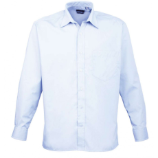 Premier Férfi ing Premier PR200 Men'S Long Sleeve poplin Shirt -4XL, Light Blue