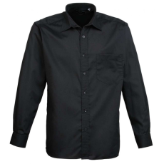 Premier Férfi ing Premier PR200 Men'S Long Sleeve poplin Shirt -S/M, Black