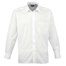 Premier Férfi ing Premier PR200 Men'S Long Sleeve poplin Shirt -XL/2XL, White