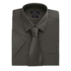 Premier Férfi ing Premier PR202 Men'S Short Sleeve poplin Shirt -XL/2XL, Dark Grey