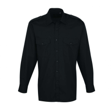 Premier Férfi ing Premier PR210 Men’S Long Sleeve pilot Shirt -M/L, Black