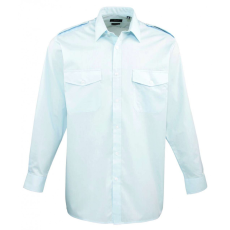 Premier Férfi ing Premier PR210 Men’S Long Sleeve pilot Shirt -XL, Light Blue