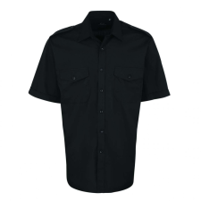 Premier Férfi ing Premier PR212 Men’S Short Sleeve pilot Shirt -S, Black férfi ing