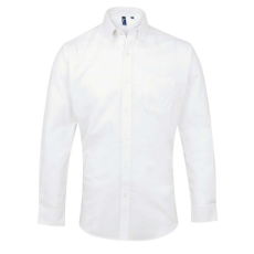 Premier Férfi ing Premier PR234 Men’S Long Sleeve Signature Oxford Shirt -2XL/3XL, White