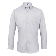 Premier Férfi ing Premier PR234 Men’S Long Sleeve Signature Oxford Shirt -L, Silver férfi ing