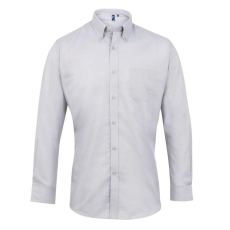 Premier Férfi ing Premier PR234 Men’S Long Sleeve Signature Oxford Shirt -XL/2XL, Silver
