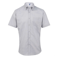 Premier Férfi ing Premier PR236 Men’S Short Sleeve Signature Oxford Shirt -S/M, Silver