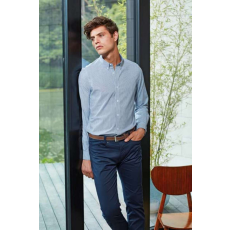Premier Férfi ing Premier PR238 Men’S Cotton Rich Oxford Stripes Shirt -S, Oxford Blue