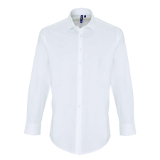 Premier Férfi ing Premier PR244 Men&#039;S Stretch-Fit Cotton poplin Long Sleeve Shirt -M, White férfi ing