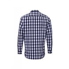 Premier Férfi ing Premier PR250 Mulligan' Check - Men'S Long Sleeve Cotton Shirt -2XL, White/Navy