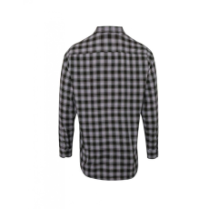 Premier Férfi ing Premier PR250 Mulligan' Check - Men'S Long Sleeve Cotton Shirt -L, Steel/Black