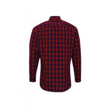 Premier Férfi ing Premier PR250 Mulligan&#039; Check - Men&#039;S Long Sleeve Cotton Shirt -M, Red/Navy férfi ing