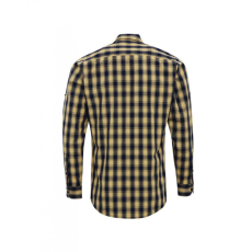 Premier Férfi ing Premier PR250 Mulligan' Check - Men'S Long Sleeve Cotton Shirt -XL, Camel/Navy