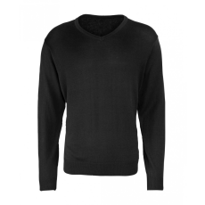 Premier Férfi Premier PR694 Men'S Knitted v-neck Sweater -2XL, Black