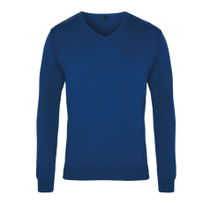 Premier Férfi Premier PR694 Men'S Knitted v-neck Sweater -XXS, Royal