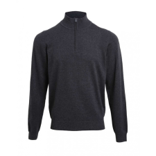 Premier Férfi Premier PR695 Men&#039;S Quarter-Zip Knitted Sweater -3XL, Charcoal férfi pulóver, kardigán