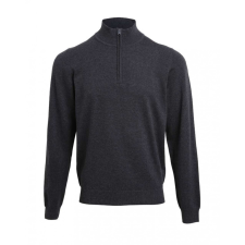 Premier Férfi Premier PR695 Men&#039;S Quarter-Zip Knitted Sweater -4XL, Charcoal férfi pulóver, kardigán