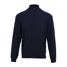 Premier Férfi Premier PR695 Men'S Quarter-Zip Knitted Sweater -XL, Navy