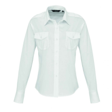 Premier Női blúz Premier PR310 Women&#039;S Long Sleeve pilot Shirt -XS, White blúz