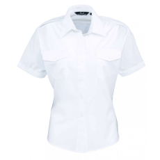 Premier Női blúz Premier PR312 Women'S Short Sleeve pilot Shirt -3XL, White