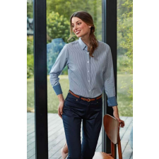 Premier Női blúz Premier PR338 Women&#039;S Cotton Rich Oxford Stripes Shirt -XL, Oxford Blue blúz