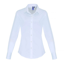 Premier Női blúz Premier PR344 Women&#039;S Stretch-Fit Cotton poplin Long Sleeve Shirt -L, White blúz