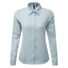 Premier Női blúz Premier PR352 Maxton&#039; Check Women&#039;S Long Sleeve Shirt -2XL, Silver/White blúz