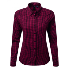 Premier Női blúz Premier PR352 Maxton&#039; Check Women&#039;S Long Sleeve Shirt -S, Black/Red blúz