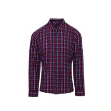 Premier Női blúz Premier PR356 Sidehill' Check - Women'S Long Sleeve Cotton Shirt -XL, Navy/Red